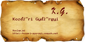Kozári Györgyi névjegykártya